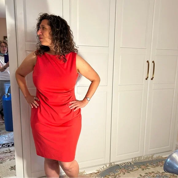 Anne Klein Day Dress Salmon Pink Size 14 - Picture 4 of 7